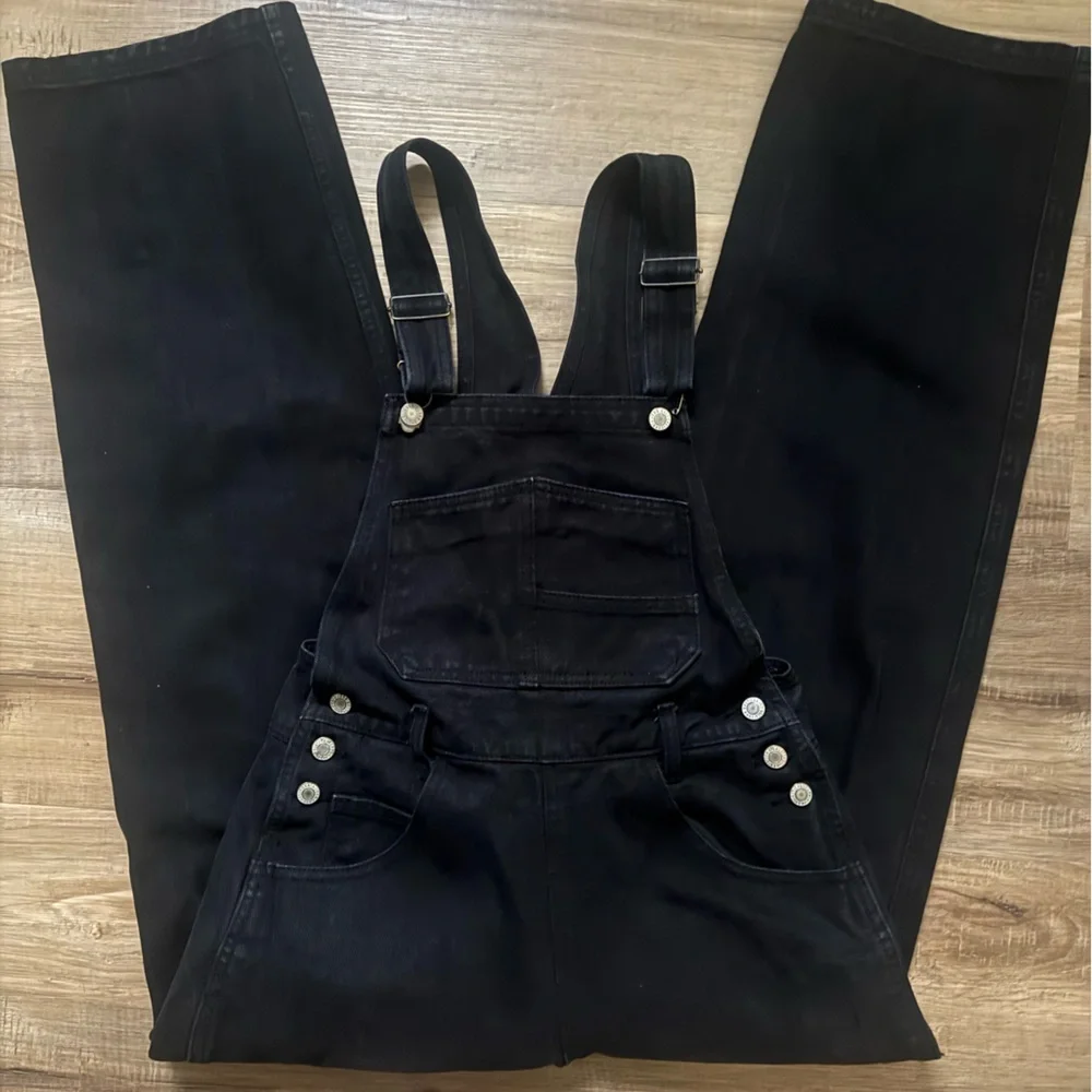 Brandy Melville John Galt Hayley Overalls  Baggy Black Denim Small - Picture 8 of 8